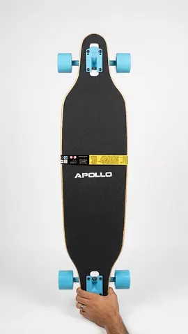 Apollo Longboard Skateboard with Blue Wheels - Like New