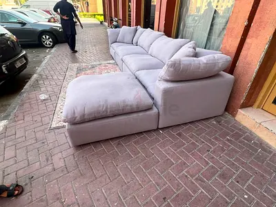 Marina home luscious feather filled sofa with footstool