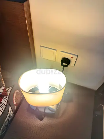 Bedside table lamp with fabric shade - working condition