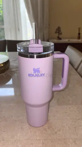 Large Insulated Stanley Travel Tumbler with Straw and Handle - Light Lilac