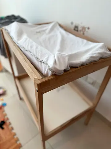 IKEA Wooden Baby Changing Table with Shelf - Light Oak