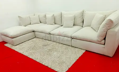 Very comfortable cloud feather 🪶 filled modular sofa with ottoman