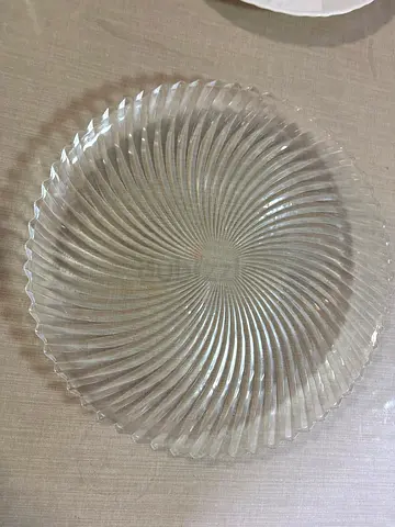 Clear Glass Scalloped Edge Serving Plate