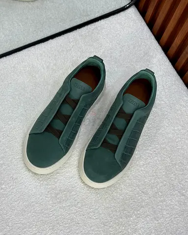 Zegna Green slip-on casual sneakers, size 40 to 47