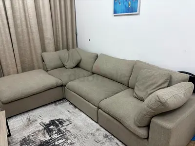 Large grey ottoman / chaise cushion from sectional sofa - good condition