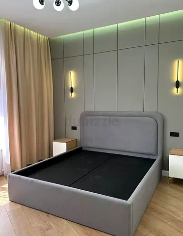 Modern Upholstered Bed Frame in Grey