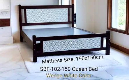 Wenge and White Queen Size Bed Frame