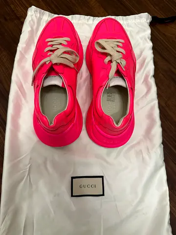 Original NEW Gucci Sneaker (Full leather) Bright Pink - Size 40 ( Runs Small)