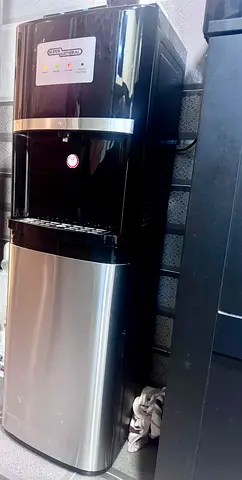 Black  Stainless Steel Water Dispenser with Bottom Cabinet - Good Condition