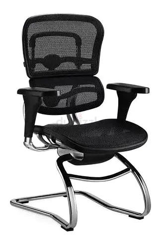 Ergonomic mesh visitor/meeting chair with chrome cantilever frame