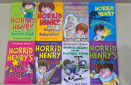 Set of 8 Horrid Henry paperback books by Francesca Simon - kids collection