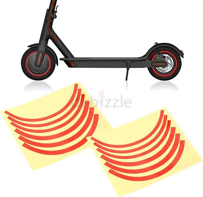Scooter Reflective Sticker, Reflective Sticker Front Rear Wheel Tyre 2PCS Electric Scooter Wheel