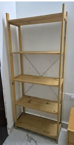 2 Shelves Solid Pine 5-Shelf Bookcase / Display Unit - Good Condition