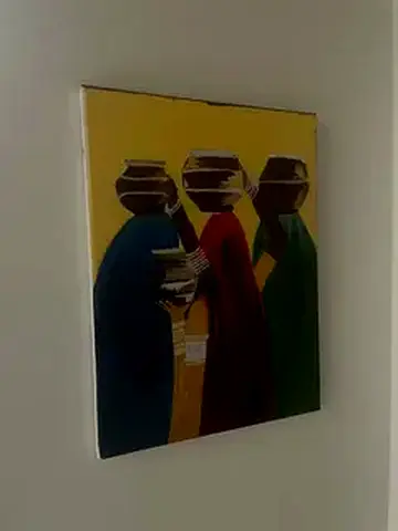 Hand-painted Indian  Women Canvas Artwork - Small Wall Painting