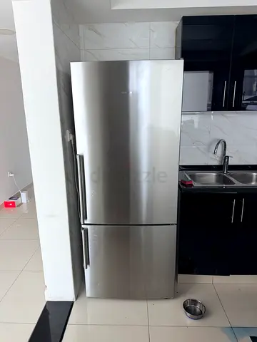 Stainless Steel Double Door Refrigerator - Good Condition