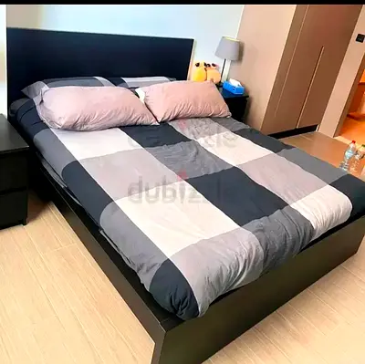 Ikea malm double bed with matters 2 storage