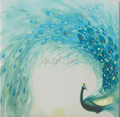 Handmade Resin Peacock Wall Art Painting