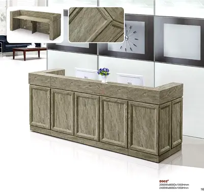 Wood Finish Reception Desk / Counter - Large Office Console