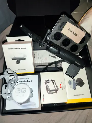 Insta360 GO Ultra CREATOR BUNDLE with ND Filter lens, Aluminium Case Tempered glass. See receipts.