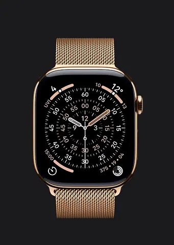 Apple Watch Series 11 GPS + Cellular, 46mm Gold Titanium Case with Gold Milanese Loop - M/L