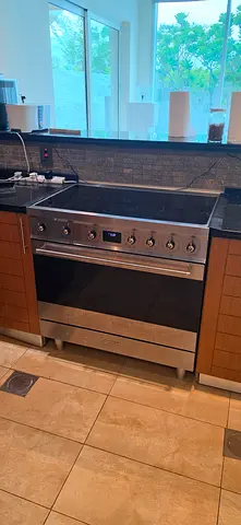 Smeg induction cooker with electric oven.
