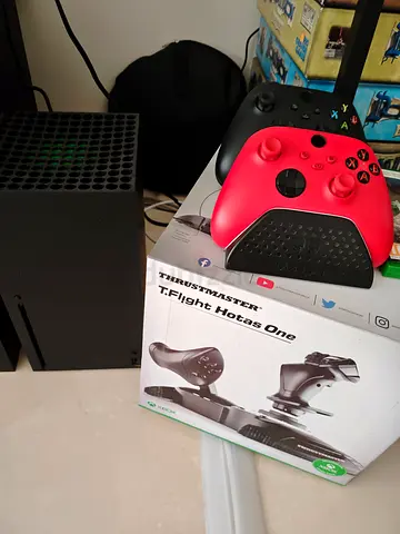Xbox Series X Bundle - 2 Controllers, Thurstmaster Hotas One, Charging Dock and 1 Game