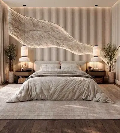 King Size Neutral Bed Set with Headboard