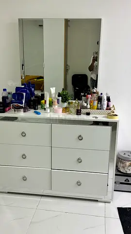 White 6-Drawer Dresser with Mirror - Good Condition