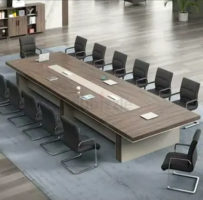 Large wooden executive conference table modern boardroom set