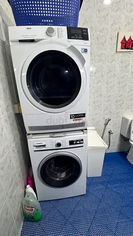 AEG Dryer and Siemens Washing Machine Stacked Set both German Made