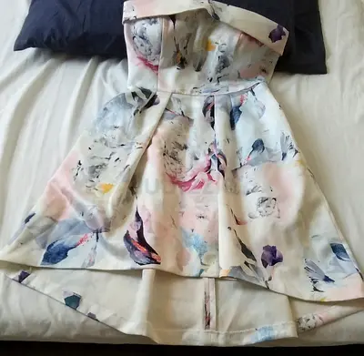 Strapless floral dress size small