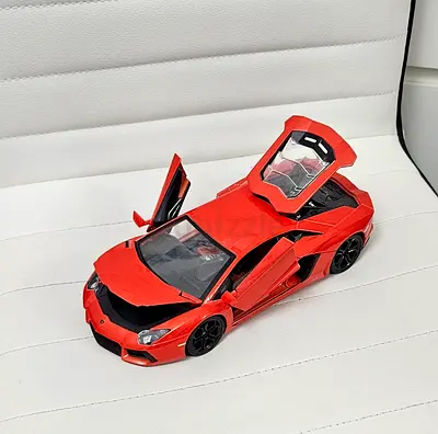 Orange Lamborghini Aventador Model Car 1:18