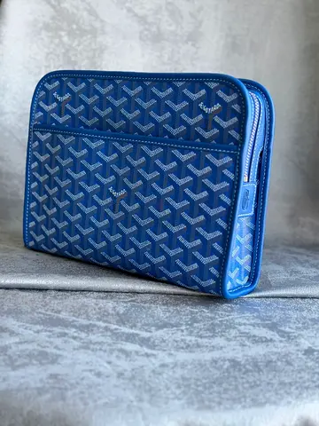 Goyard Blue patterned zip clutch / document pouch - super master quality