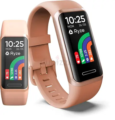 Ryze elevate Smart Fitness Tracker Watch - Pink/Gold Band