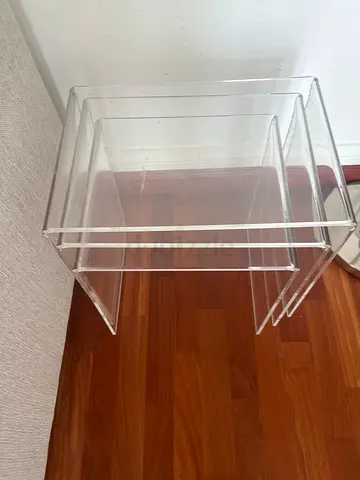 Set of 3 Clear Acrylic Nesting Side Tables