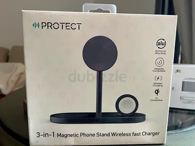 Protect 3-in-1 Magnetic Phone Stand Wireless Fast Charger (MagSafe Compatible)
