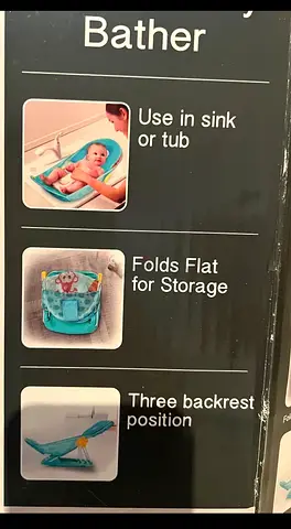 Preloved Portable Baby Bather / Sink  Tub Seat - Folds Flat, 3 Backrest Position pristine condition