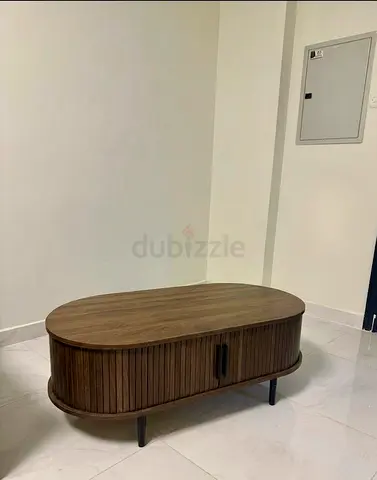 Modern Oval Coffee Table with Sliding Doors - Excellent Condition