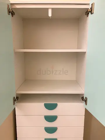 IKEA Kids wardrobe cabinet with shelves and 4 drawers