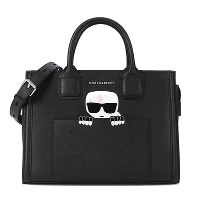 Black Karl Lagerfeld Leather Shoulder Tote Bag - Good Condition