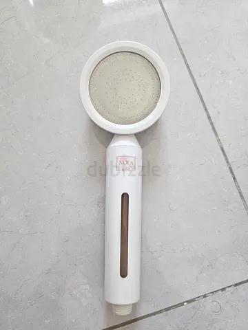 Handheld shower head - single spray, white, good condition