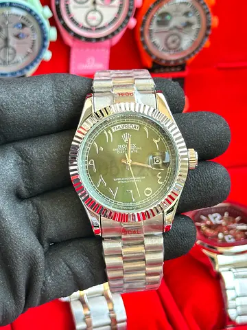 Rolex automatic Arabic wristwatch with day-date display