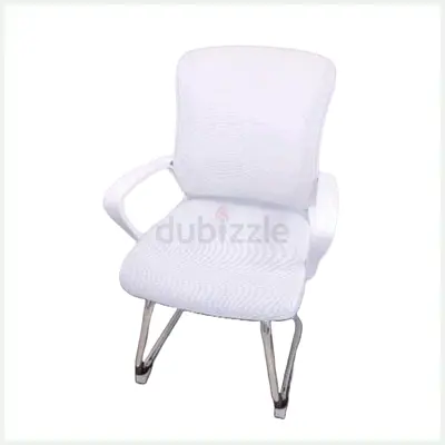 White Mesh Visitor/Guest Office Chair with Chrome Legs