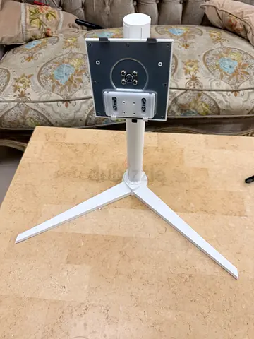 Adjustable White TV/Monitor 27 inch Floor Stand - Tripod Base