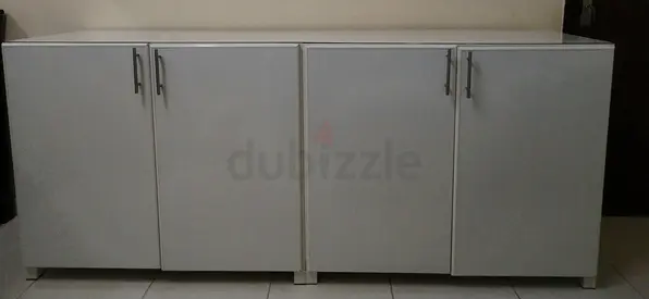 White Four Door Storage Cabinet Sideboard