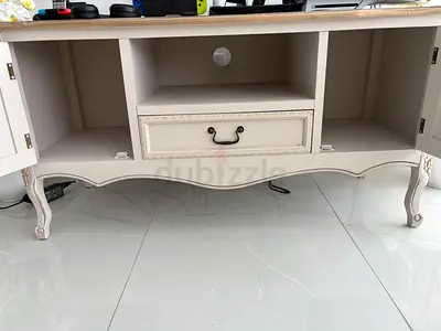 Cream French-style TV Console / Entertainment Unit with Storage