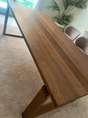 Solid Oak Dining Table - Seats 6-8, Modern Rustic- TABLE ONLY