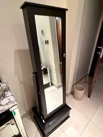 Standing Full Length Mirror with Storage