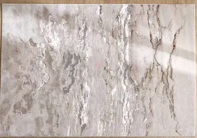 Light Beige Abstract Modern Area Rug - Excellent Condition