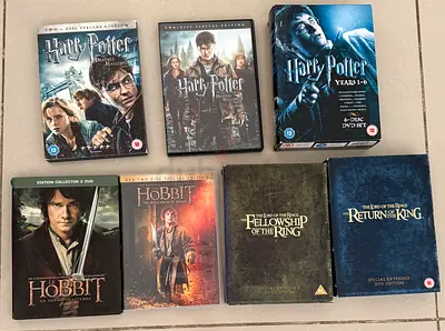 Set of 7 Harry Potter/ Lord of the Rings DVDs AED 50